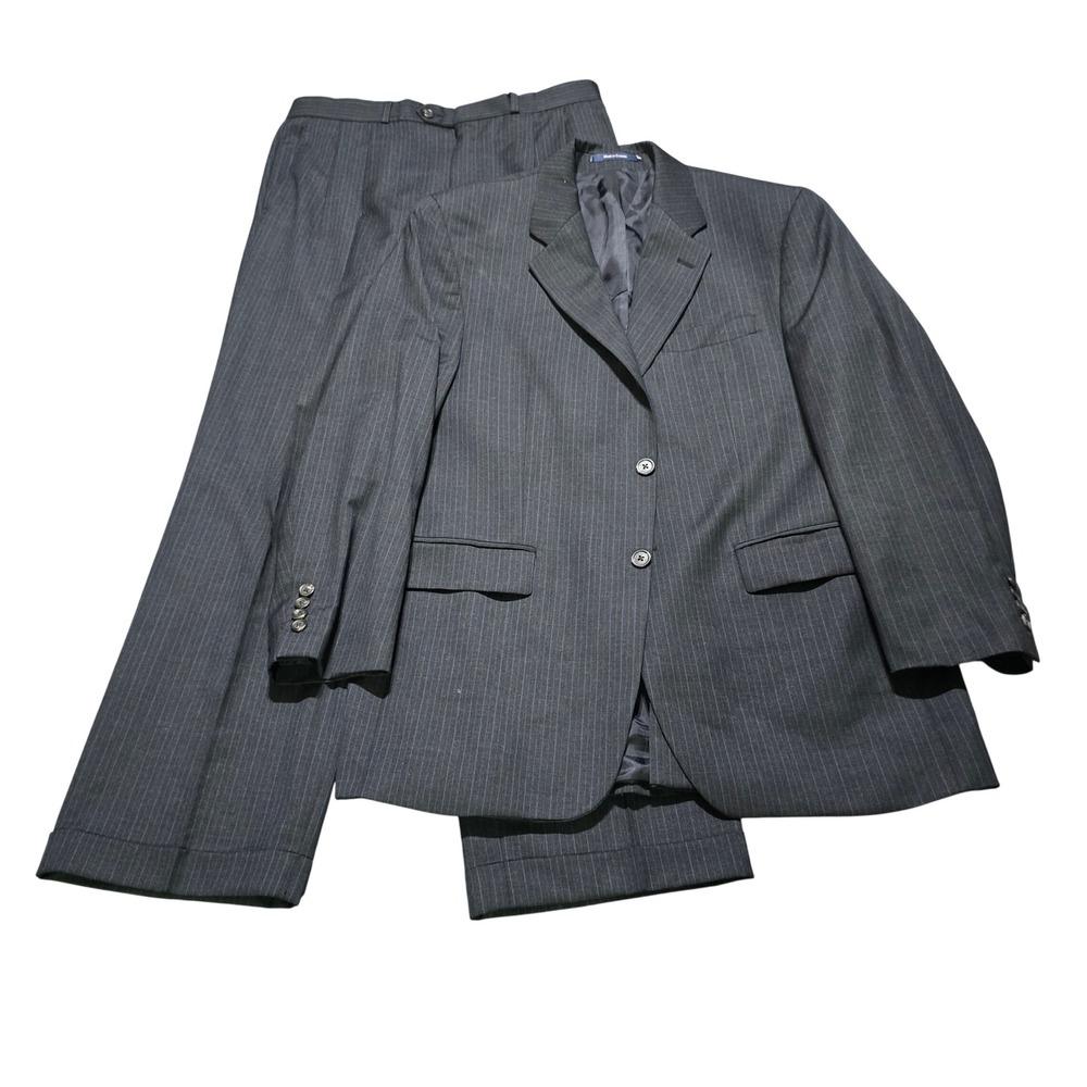 vintage Lauren Ralph Lauren Suit Mens jacket 40R pants 34x30 Pinstripe 2-Piece